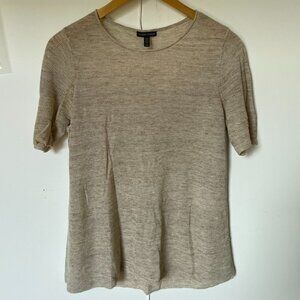 Eileen Fisher beige knit top, size M